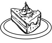 Coloriage et dessins gratuit Morceau de g&acirc;teau en miniature à imprimer