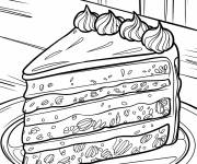 Coloriage Morceau de g&acirc;teau r&eacute;aliste