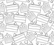 Coloriage Motif des g&acirc;teaux adulte