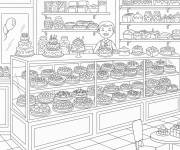 Coloriage P&acirc;tisserie ou on trouve des g&acirc;teaux de tout types