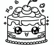 Coloriage Petit g&acirc;teau kawaii