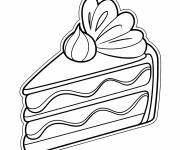 Coloriage Tranche de g&acirc;teau avec de gla&ccedil;age en vecteur