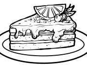 Coloriage Tranche de g&acirc;teau d&eacute;cor&eacute; avec une tranche d'orange