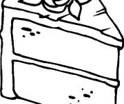 Coloriage Tranche de g&acirc;teau facile