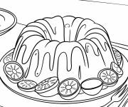 Coloriage Un bundt cake aux fruits