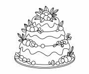 Coloriage Un g&acirc;teau aux bords lisses