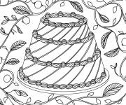 Coloriage Un g&acirc;teau aux cerises charmant