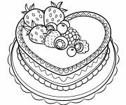 Coloriage Un g&acirc;teau avec des d&eacute;corations &agrave; motifs