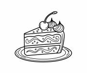 Coloriage Une part de g&acirc;teau avec des vermicelles
