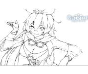 Coloriage Ambre de Genshin Impact