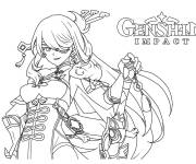 Coloriage Beido de Genshin Impact