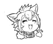 Coloriage chibi Gorou Genshin