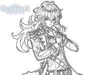 Coloriage Diluc de Gneshin Impact