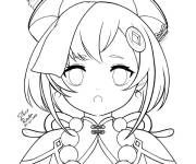 Coloriage Genshin Impact fille Qiqi