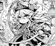 Coloriage Genshin Impact pour fille