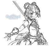 Coloriage Genshin Impact Xiangling