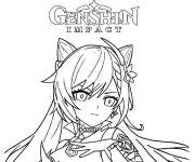 Coloriage Heroine Keqing Genshin