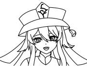 Coloriage Hu Tao souriante