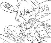 Coloriage et dessins gratuit Kaedehara Kazuha Genshin à imprimer