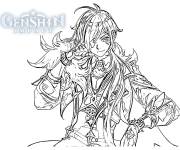 Coloriage Kaeya Genshin
