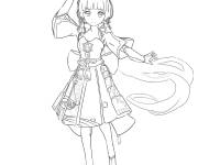 Coloriage Kamisato ayaka Genshin Impact
