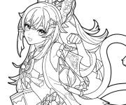 Coloriage Kirara joyeuse Genshin