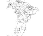 Coloriage Klee adorable fille du jeu Genshin