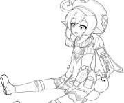 Coloriage et dessins gratuit Klee assise et en surprise à imprimer
