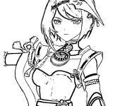 Coloriage Kujou sara Genshin Impact