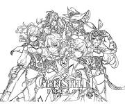 Coloriage Les filles guerri&egrave;res de Genshin Impact