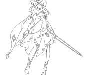 Coloriage Lumine tenant une &eacute;p&eacute;e