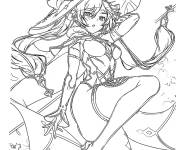 Coloriage Mona Genshin Impact