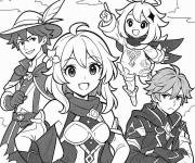Coloriage et dessins gratuit Personnages gratuits du jeu Genshin Impact à imprimer