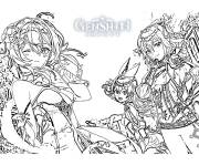 Coloriage Personnages principaux de Genshin Impact