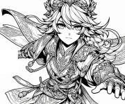Coloriage Portrait Genshin