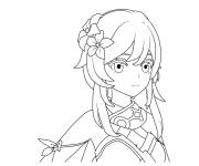 Coloriage Portrait Lumine du jeu Genshin Impact