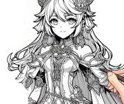 Coloriage Princesse de Genshin Impact