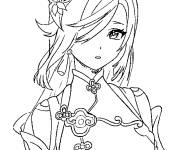 Coloriage Shenhe Genshin Impact