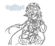 Coloriage Sucrose Genshin