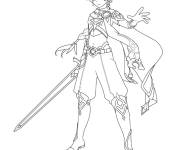 Coloriage Traveler de Genshin Impact