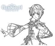Coloriage Xing Qiu du jeu Genshin Impact