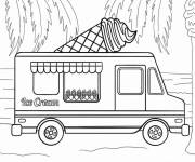 Coloriage Camion de cr&egrave;me glac&eacute;e