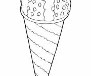 Coloriage Cornet de glace au sucre
