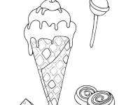 Coloriage Cornet de glace avec motifs