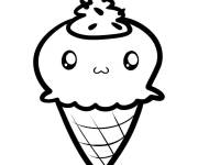 Coloriage Cornet de glace chibi