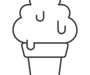Coloriage Cornet de glace en couleur