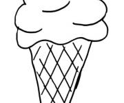 Coloriage Cornet de glace gaufr&eacute;