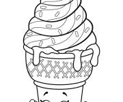 Coloriage Cornet de glace multicolore