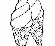 Coloriage Cornets de glaces pour les amoureux