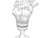 Coloriage Coupe en verre avec glace